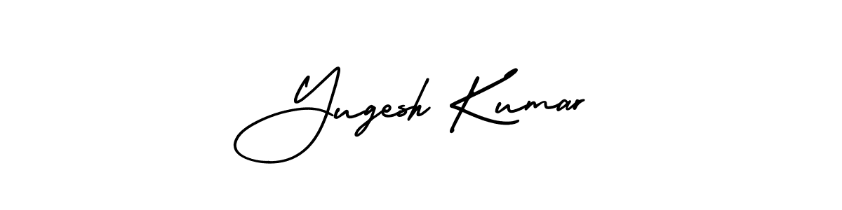 The best way (AmerikaSignatureDemo-Regular) to make a short signature is to pick only two or three words in your name. The name Yugesh Kumar include a total of six letters. For converting this name. Yugesh Kumar signature style 3 images and pictures png