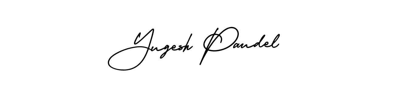 It looks lik you need a new signature style for name Yugesh Paudel. Design unique handwritten (AmerikaSignatureDemo-Regular) signature with our free signature maker in just a few clicks. Yugesh Paudel signature style 3 images and pictures png