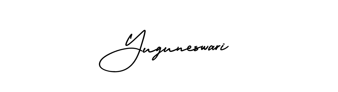 Yuguneswari stylish signature style. Best Handwritten Sign (AmerikaSignatureDemo-Regular) for my name. Handwritten Signature Collection Ideas for my name Yuguneswari. Yuguneswari signature style 3 images and pictures png