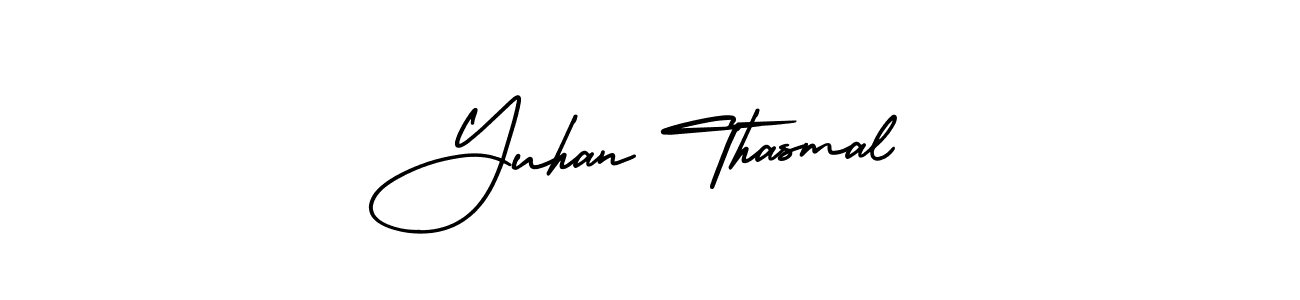 AmerikaSignatureDemo-Regular is a professional signature style that is perfect for those who want to add a touch of class to their signature. It is also a great choice for those who want to make their signature more unique. Get Yuhan Thasmal name to fancy signature for free. Yuhan Thasmal signature style 3 images and pictures png