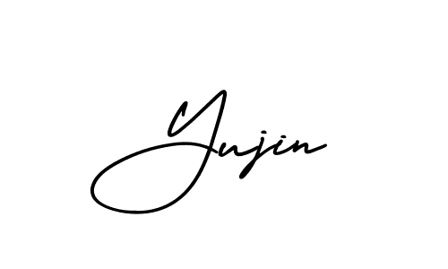 Yujin stylish signature style. Best Handwritten Sign (AmerikaSignatureDemo-Regular) for my name. Handwritten Signature Collection Ideas for my name Yujin. Yujin signature style 3 images and pictures png