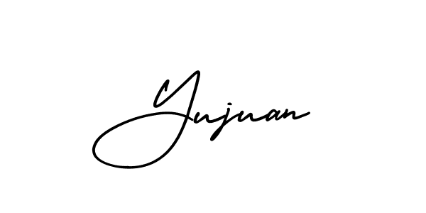 Yujuan stylish signature style. Best Handwritten Sign (AmerikaSignatureDemo-Regular) for my name. Handwritten Signature Collection Ideas for my name Yujuan. Yujuan signature style 3 images and pictures png