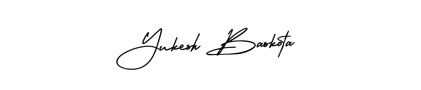 It looks lik you need a new signature style for name Yukesh Baskota. Design unique handwritten (AmerikaSignatureDemo-Regular) signature with our free signature maker in just a few clicks. Yukesh Baskota signature style 3 images and pictures png