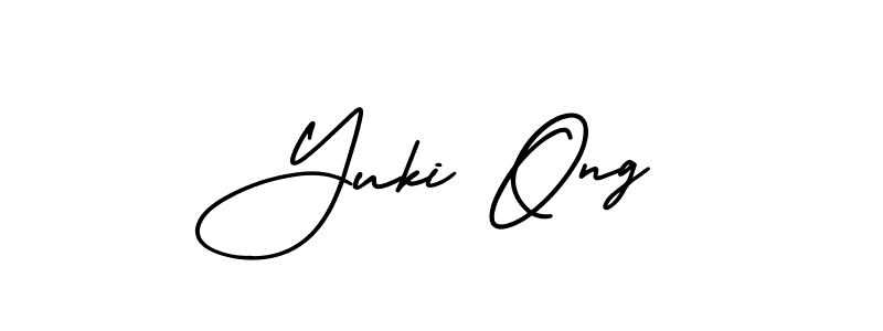 How to make Yuki Ong name signature. Use AmerikaSignatureDemo-Regular style for creating short signs online. This is the latest handwritten sign. Yuki Ong signature style 3 images and pictures png