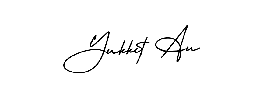 How to make Yukkit Au name signature. Use AmerikaSignatureDemo-Regular style for creating short signs online. This is the latest handwritten sign. Yukkit Au signature style 3 images and pictures png