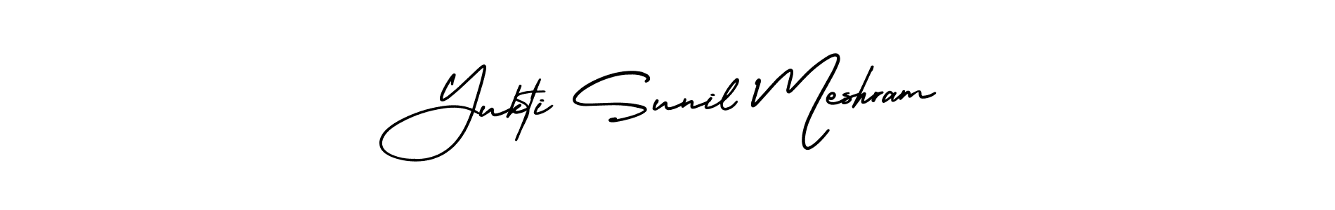 if you are searching for the best signature style for your name Yukti Sunil Meshram. so please give up your signature search. here we have designed multiple signature styles  using AmerikaSignatureDemo-Regular. Yukti Sunil Meshram signature style 3 images and pictures png
