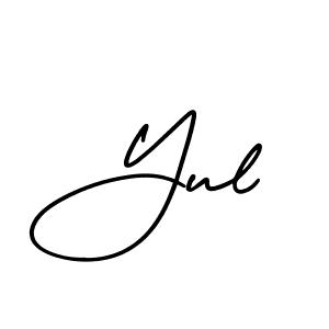 How to make Yul signature? AmerikaSignatureDemo-Regular is a professional autograph style. Create handwritten signature for Yul name. Yul signature style 3 images and pictures png
