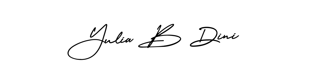 Use a signature maker to create a handwritten signature online. With this signature software, you can design (AmerikaSignatureDemo-Regular) your own signature for name Yulia B Dini. Yulia B Dini signature style 3 images and pictures png