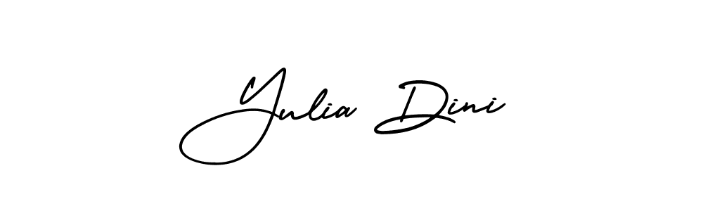 Make a short Yulia Dini signature style. Manage your documents anywhere anytime using AmerikaSignatureDemo-Regular. Create and add eSignatures, submit forms, share and send files easily. Yulia Dini signature style 3 images and pictures png