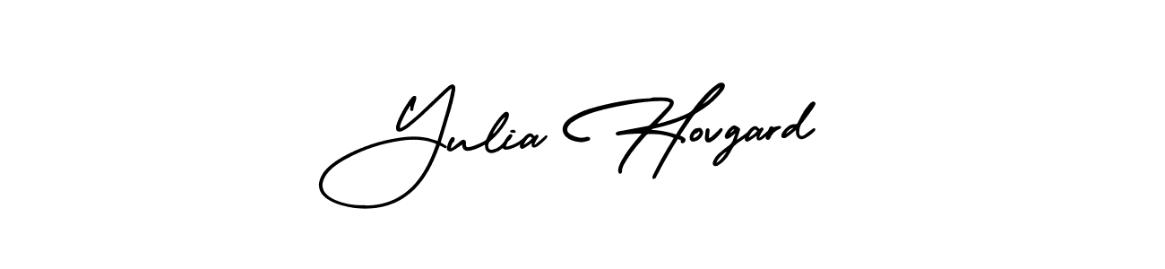 AmerikaSignatureDemo-Regular is a professional signature style that is perfect for those who want to add a touch of class to their signature. It is also a great choice for those who want to make their signature more unique. Get Yulia Hovgard name to fancy signature for free. Yulia Hovgard signature style 3 images and pictures png