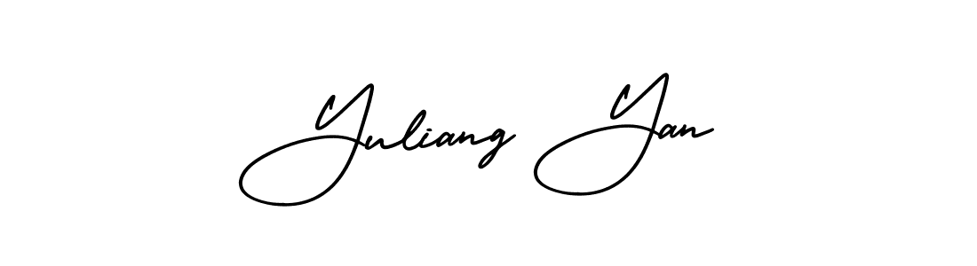 How to make Yuliang Yan name signature. Use AmerikaSignatureDemo-Regular style for creating short signs online. This is the latest handwritten sign. Yuliang Yan signature style 3 images and pictures png