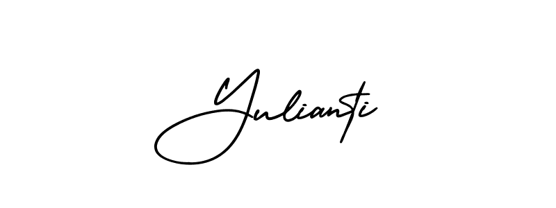 Yulianti stylish signature style. Best Handwritten Sign (AmerikaSignatureDemo-Regular) for my name. Handwritten Signature Collection Ideas for my name Yulianti. Yulianti signature style 3 images and pictures png