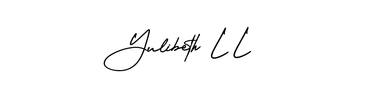 This is the best signature style for the Yulibeth L L name. Also you like these signature font (AmerikaSignatureDemo-Regular). Mix name signature. Yulibeth L L signature style 3 images and pictures png