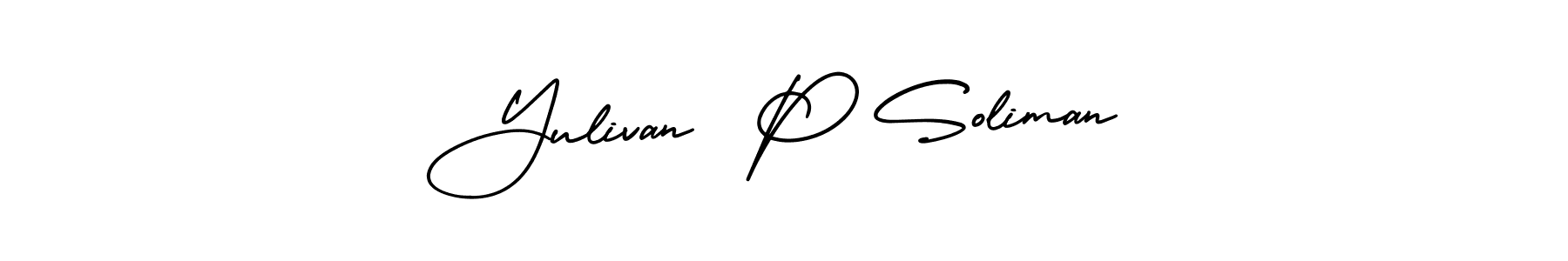 How to Draw Yulivan  P Soliman signature style? AmerikaSignatureDemo-Regular is a latest design signature styles for name Yulivan  P Soliman. Yulivan  P Soliman signature style 3 images and pictures png