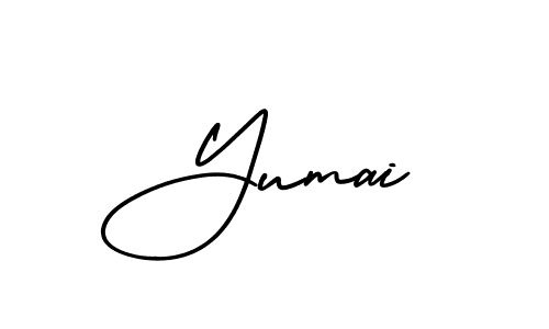 You should practise on your own different ways (AmerikaSignatureDemo-Regular) to write your name (Yumai) in signature. don't let someone else do it for you. Yumai signature style 3 images and pictures png