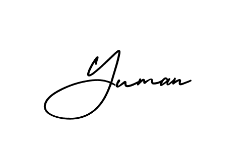 if you are searching for the best signature style for your name Yuman. so please give up your signature search. here we have designed multiple signature styles  using AmerikaSignatureDemo-Regular. Yuman signature style 3 images and pictures png