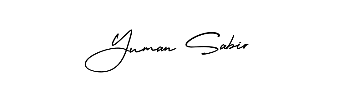 Design your own signature with our free online signature maker. With this signature software, you can create a handwritten (AmerikaSignatureDemo-Regular) signature for name Yuman Sabir. Yuman Sabir signature style 3 images and pictures png