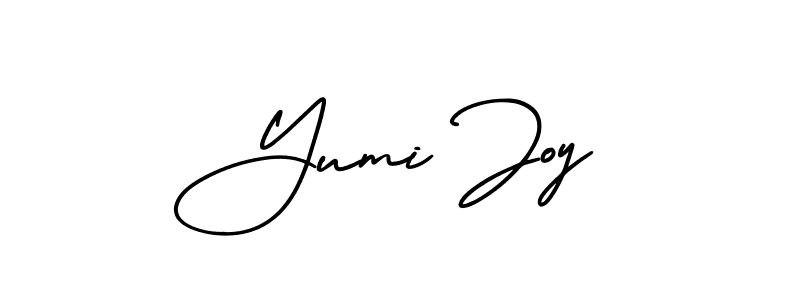 The best way (AmerikaSignatureDemo-Regular) to make a short signature is to pick only two or three words in your name. The name Yumi Joy include a total of six letters. For converting this name. Yumi Joy signature style 3 images and pictures png