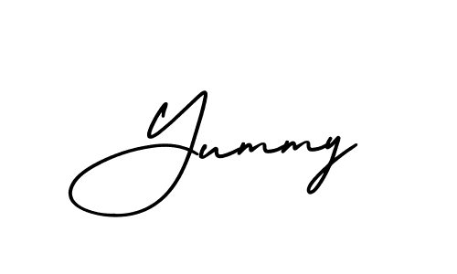 The best way (AmerikaSignatureDemo-Regular) to make a short signature is to pick only two or three words in your name. The name Yummy include a total of six letters. For converting this name. Yummy signature style 3 images and pictures png