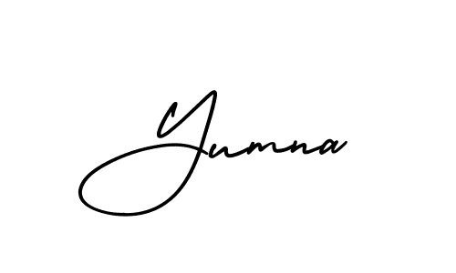 Create a beautiful signature design for name Yumna. With this signature (AmerikaSignatureDemo-Regular) fonts, you can make a handwritten signature for free. Yumna signature style 3 images and pictures png