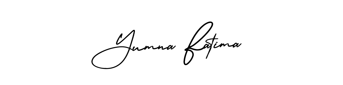 It looks lik you need a new signature style for name Yumna Fatima. Design unique handwritten (AmerikaSignatureDemo-Regular) signature with our free signature maker in just a few clicks. Yumna Fatima signature style 3 images and pictures png