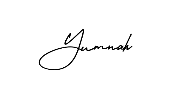 This is the best signature style for the Yumnah name. Also you like these signature font (AmerikaSignatureDemo-Regular). Mix name signature. Yumnah signature style 3 images and pictures png