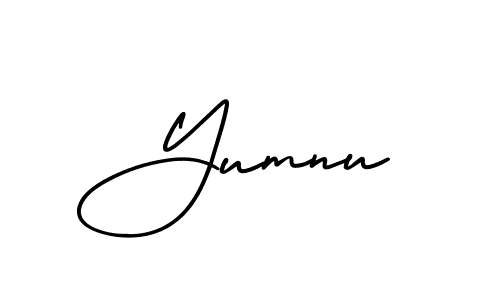 How to make Yumnu signature? AmerikaSignatureDemo-Regular is a professional autograph style. Create handwritten signature for Yumnu name. Yumnu signature style 3 images and pictures png