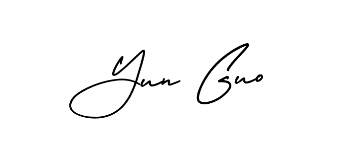 Yun Guo stylish signature style. Best Handwritten Sign (AmerikaSignatureDemo-Regular) for my name. Handwritten Signature Collection Ideas for my name Yun Guo. Yun Guo signature style 3 images and pictures png