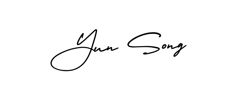 How to Draw Yun Song signature style? AmerikaSignatureDemo-Regular is a latest design signature styles for name Yun Song. Yun Song signature style 3 images and pictures png
