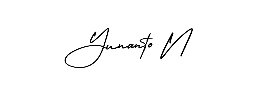 Design your own signature with our free online signature maker. With this signature software, you can create a handwritten (AmerikaSignatureDemo-Regular) signature for name Yunanto N. Yunanto N signature style 3 images and pictures png