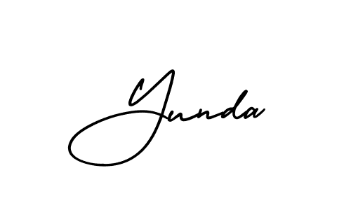 Make a beautiful signature design for name Yunda. With this signature (AmerikaSignatureDemo-Regular) style, you can create a handwritten signature for free. Yunda signature style 3 images and pictures png