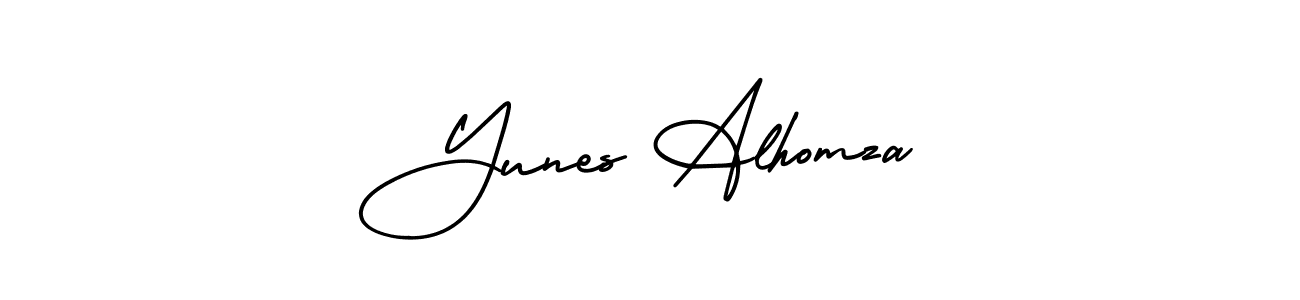 It looks lik you need a new signature style for name Yunes Alhomza. Design unique handwritten (AmerikaSignatureDemo-Regular) signature with our free signature maker in just a few clicks. Yunes Alhomza signature style 3 images and pictures png