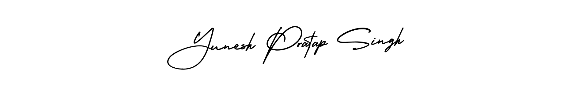 AmerikaSignatureDemo-Regular is a professional signature style that is perfect for those who want to add a touch of class to their signature. It is also a great choice for those who want to make their signature more unique. Get Yunesh Pratap Singh name to fancy signature for free. Yunesh Pratap Singh signature style 3 images and pictures png