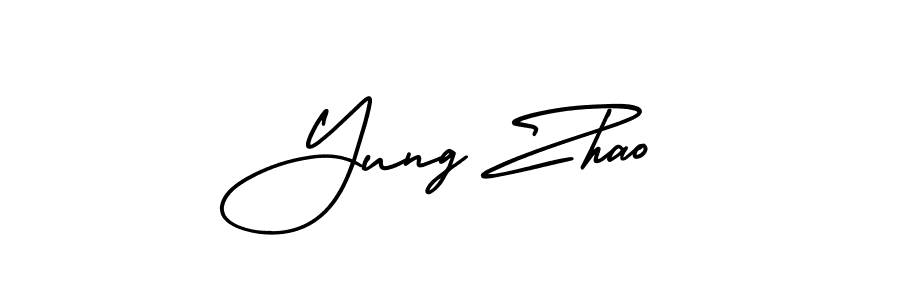 Yung Zhao stylish signature style. Best Handwritten Sign (AmerikaSignatureDemo-Regular) for my name. Handwritten Signature Collection Ideas for my name Yung Zhao. Yung Zhao signature style 3 images and pictures png