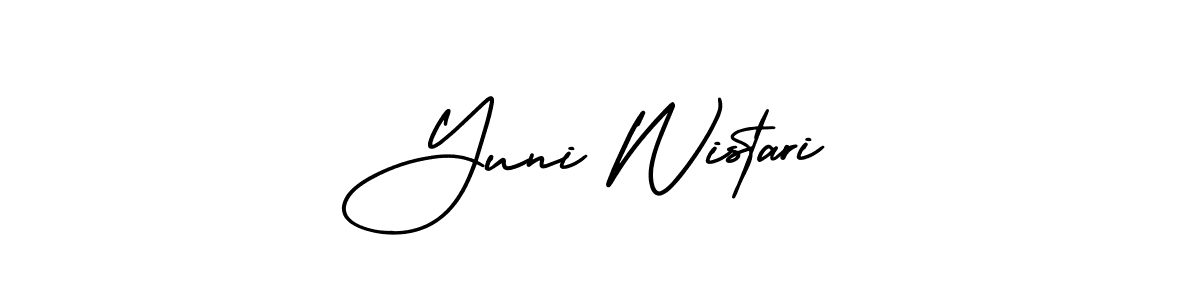 Also You can easily find your signature by using the search form. We will create Yuni Wistari name handwritten signature images for you free of cost using AmerikaSignatureDemo-Regular sign style. Yuni Wistari signature style 3 images and pictures png