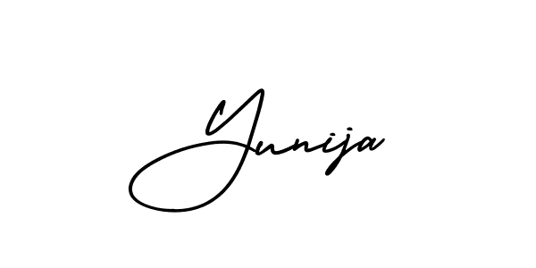 Check out images of Autograph of Yunija name. Actor Yunija Signature Style. AmerikaSignatureDemo-Regular is a professional sign style online. Yunija signature style 3 images and pictures png