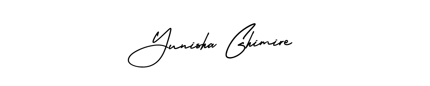 Also we have Yunisha Ghimire name is the best signature style. Create professional handwritten signature collection using AmerikaSignatureDemo-Regular autograph style. Yunisha Ghimire signature style 3 images and pictures png