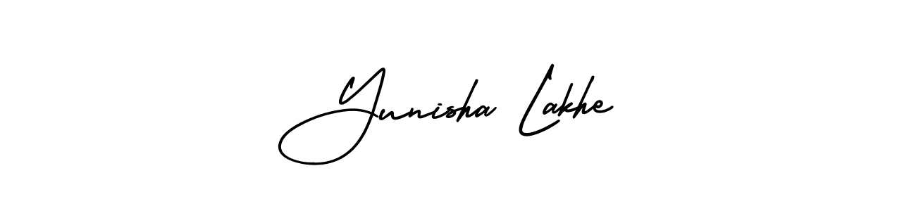 Create a beautiful signature design for name Yunisha Lakhe. With this signature (AmerikaSignatureDemo-Regular) fonts, you can make a handwritten signature for free. Yunisha Lakhe signature style 3 images and pictures png