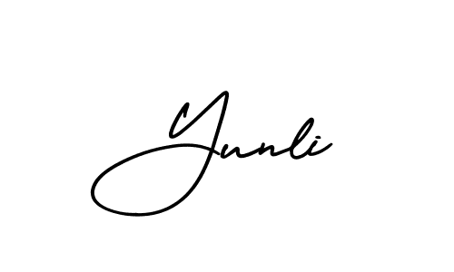 if you are searching for the best signature style for your name Yunli. so please give up your signature search. here we have designed multiple signature styles  using AmerikaSignatureDemo-Regular. Yunli signature style 3 images and pictures png