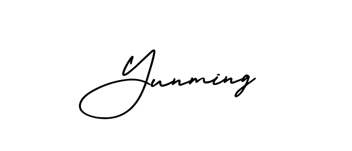 Make a beautiful signature design for name Yunming. With this signature (AmerikaSignatureDemo-Regular) style, you can create a handwritten signature for free. Yunming signature style 3 images and pictures png