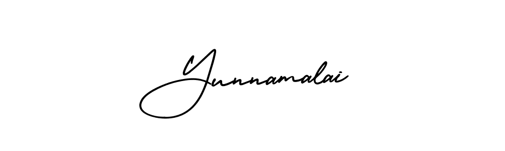 How to make Yunnamalai name signature. Use AmerikaSignatureDemo-Regular style for creating short signs online. This is the latest handwritten sign. Yunnamalai signature style 3 images and pictures png