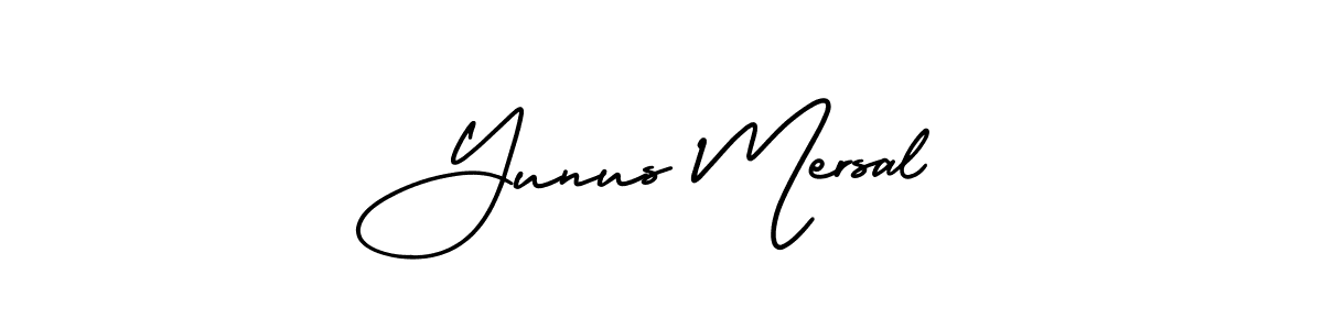 Use a signature maker to create a handwritten signature online. With this signature software, you can design (AmerikaSignatureDemo-Regular) your own signature for name Yunus Mersal. Yunus Mersal signature style 3 images and pictures png