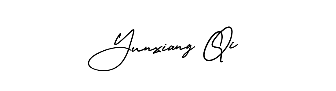 AmerikaSignatureDemo-Regular is a professional signature style that is perfect for those who want to add a touch of class to their signature. It is also a great choice for those who want to make their signature more unique. Get Yunxiang Qi name to fancy signature for free. Yunxiang Qi signature style 3 images and pictures png