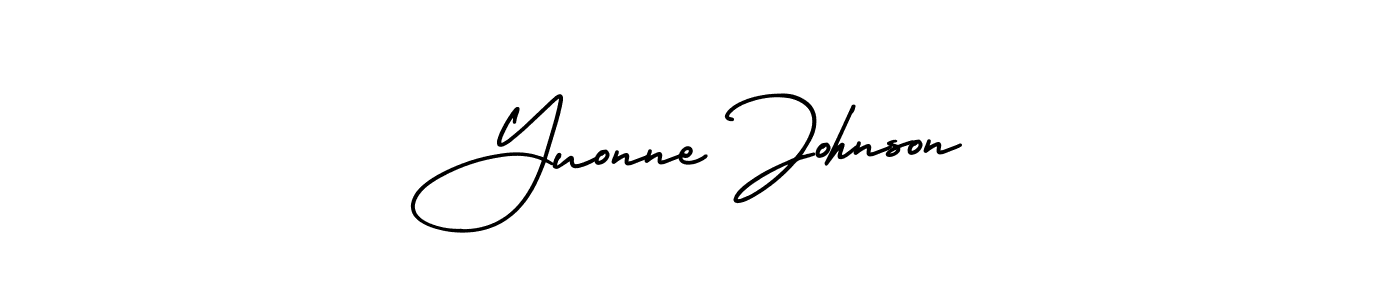 Create a beautiful signature design for name Yuonne Johnson. With this signature (AmerikaSignatureDemo-Regular) fonts, you can make a handwritten signature for free. Yuonne Johnson signature style 3 images and pictures png