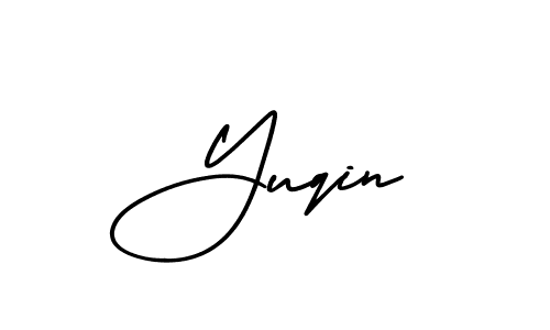 Make a beautiful signature design for name Yuqin. With this signature (AmerikaSignatureDemo-Regular) style, you can create a handwritten signature for free. Yuqin signature style 3 images and pictures png