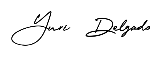 A classic penmanship look for Yuri  Delgado. The AmerikaSignatureDemo-Regular font brings timeless elegance and confidence to every signed document. Yuri  Delgado signature style 3 images and pictures png