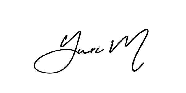 Use a signature maker to create a handwritten signature online. With this signature software, you can design (AmerikaSignatureDemo-Regular) your own signature for name Yuri M. Yuri M signature style 3 images and pictures png