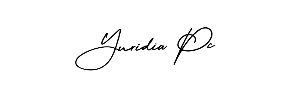 How to make Yuridia Pc name signature. Use AmerikaSignatureDemo-Regular style for creating short signs online. This is the latest handwritten sign. Yuridia Pc signature style 3 images and pictures png