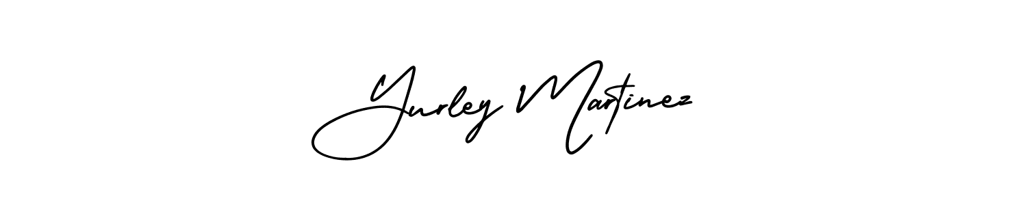 You should practise on your own different ways (AmerikaSignatureDemo-Regular) to write your name (Yurley Martinez) in signature. don't let someone else do it for you. Yurley Martinez signature style 3 images and pictures png