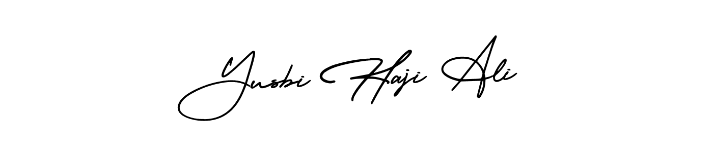 AmerikaSignatureDemo-Regular is a professional signature style that is perfect for those who want to add a touch of class to their signature. It is also a great choice for those who want to make their signature more unique. Get Yusbi Haji Ali name to fancy signature for free. Yusbi Haji Ali signature style 3 images and pictures png